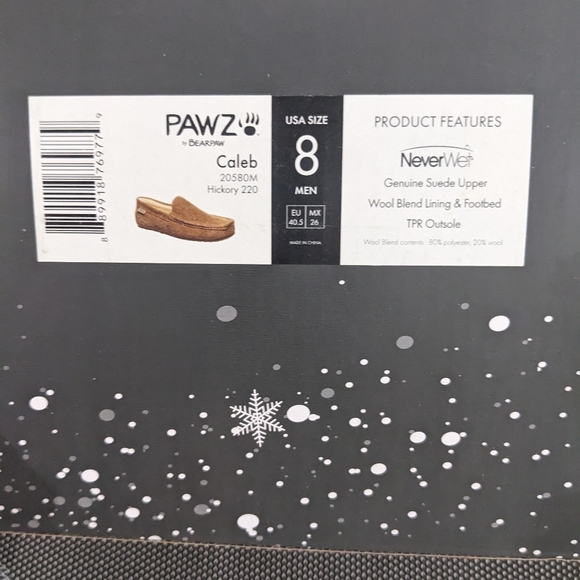 NIB men's bear baw suede and wool slippers hickory chestnut size 13 - Picture 10 of 13